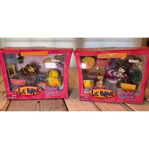 NEW Lot (2) Lil' Bratz Stylin' Space Room Decor Livin' Room AND Beauty Bedroom